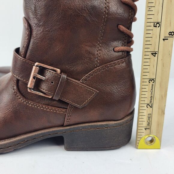 Eurosoft by SOFFT Carlen Lace-Up Knee High Boot Brown Leather Size 7M - Picture 5 of 13